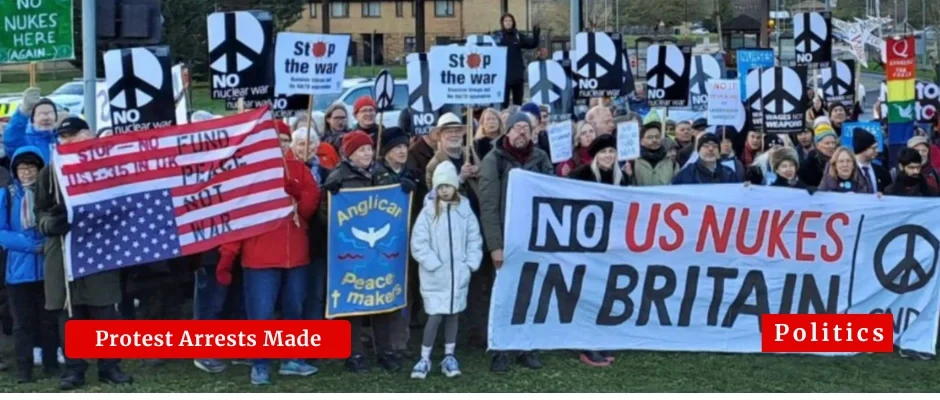 UK Police Arrest Protesters Outside RAF Base Linked to US Jet