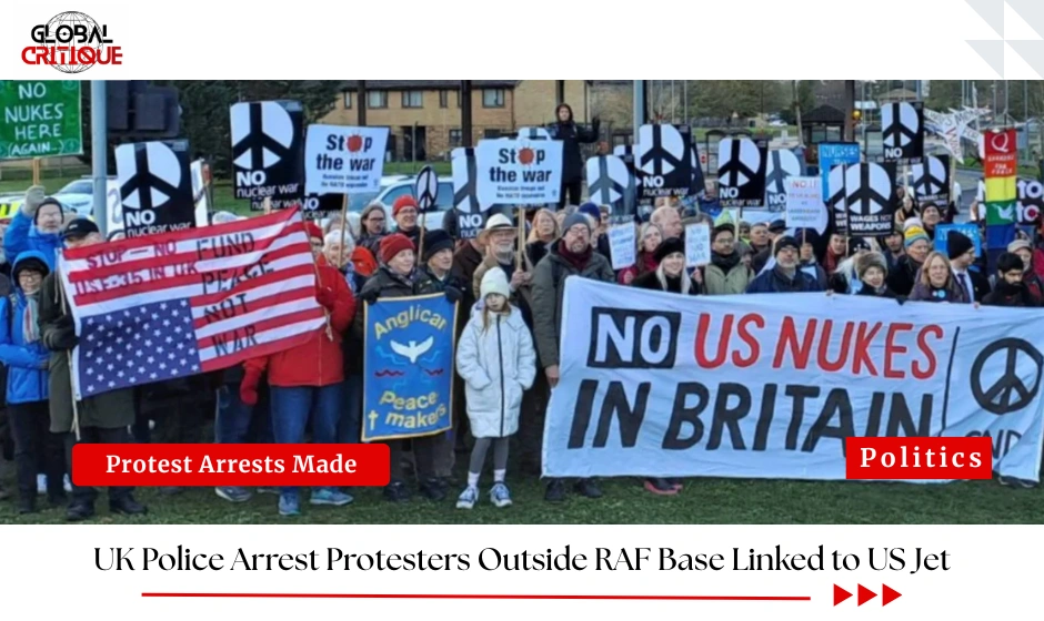 UK Police Arrest Protesters Outside RAF Base Linked to US Jet