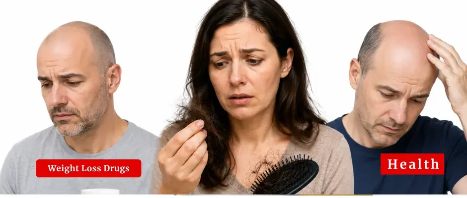 Weight loss drugs hair loss risk involving Mounjaro and Wegovy
